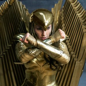 This image released by Warner Bros. Pictures shows Gal Gadot as Wonder Woman in a scene from "Wonder Woman 1984." Following the less-than-stellar theatrical debut of Christopher Nolan’s “Tenet,” Warner Bros. is delaying its next big release, “Wonder Woman 1984,” to Christmas. (Clay Enos/Warner Bros Pictures via AP)
